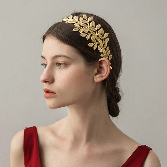 Greek Roman Gold Leaf Tree Branch Crown Baroque Headpiece Wedding Headband New ✨
